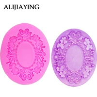 m0644 fashion frame fondant silicone mold lace flowers for cake decorating tools cupcake kitchen baking mould