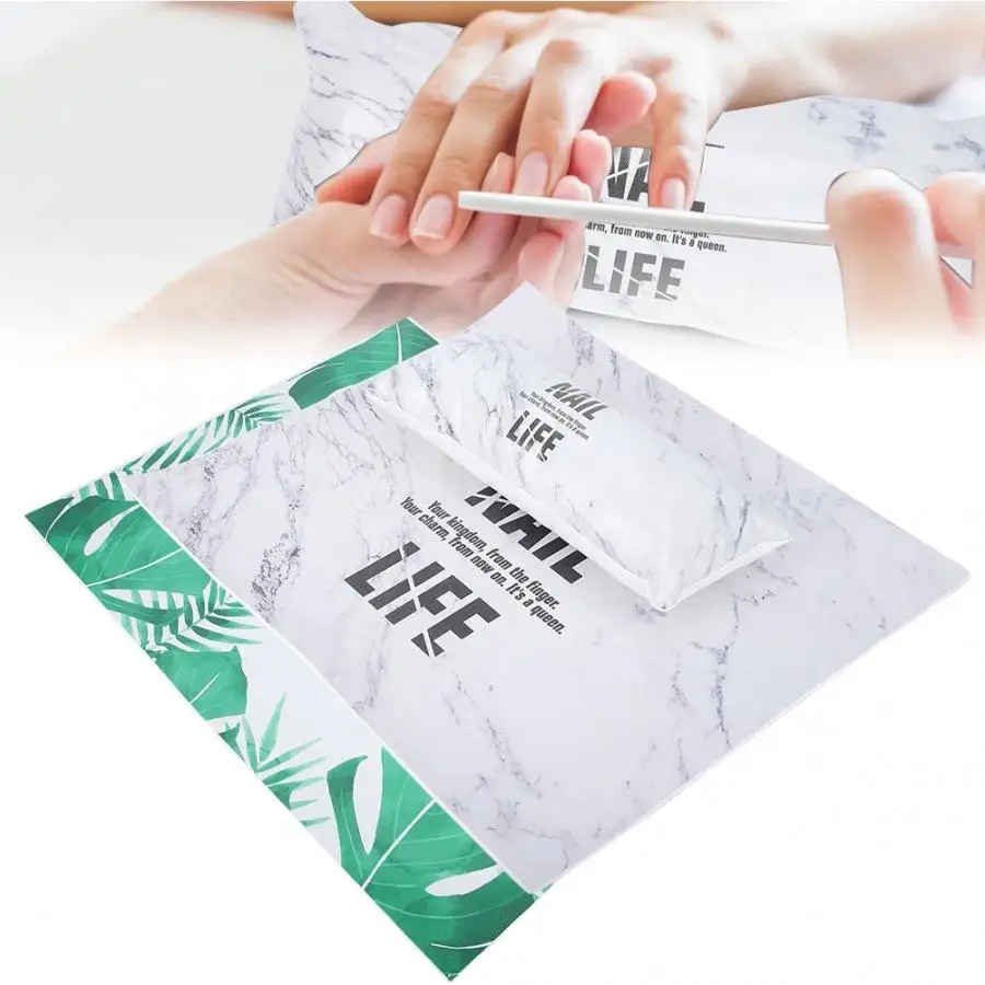 Lootaan Manicure Nail Art Hand Pillow Pad Set Salon Rest Holder Cushion Washable Table Mat Nails Design | Красота и здоровье