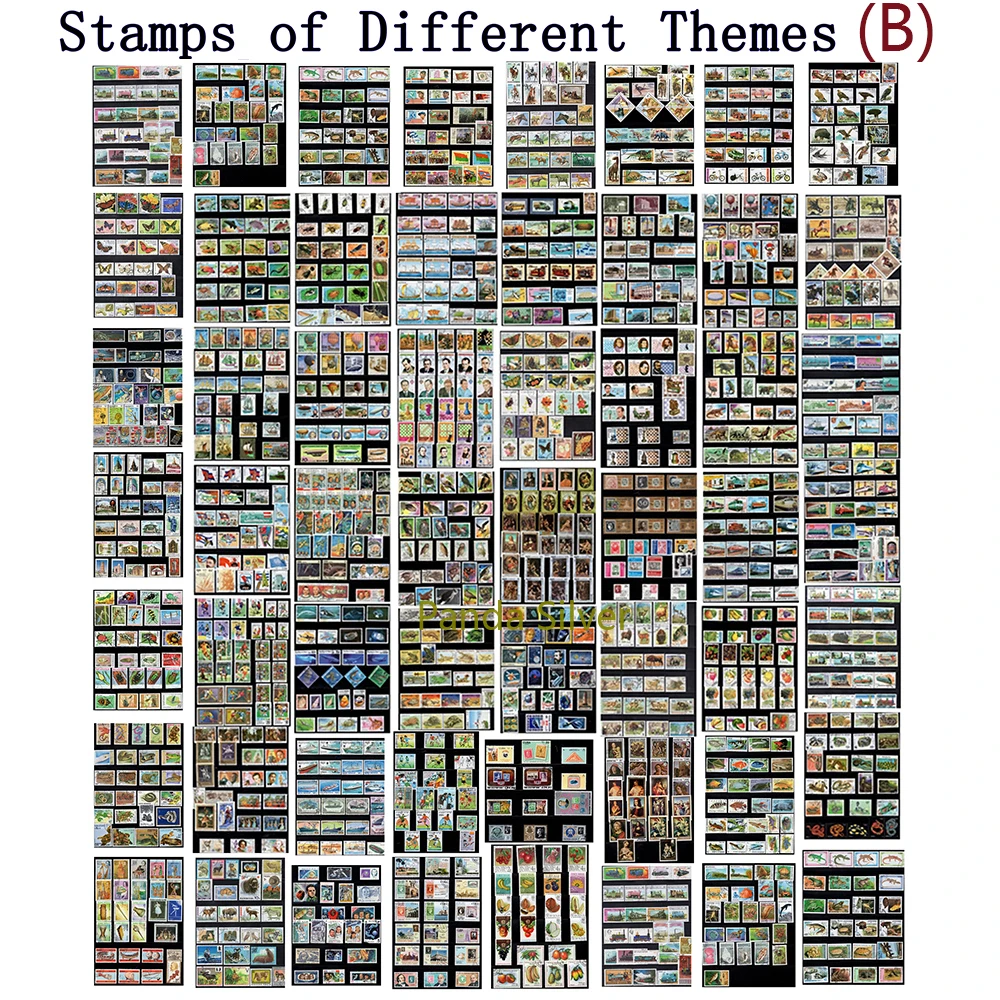 Разные темы набор марок Каждая тема состоит из 50 разных используемых с почтовыми