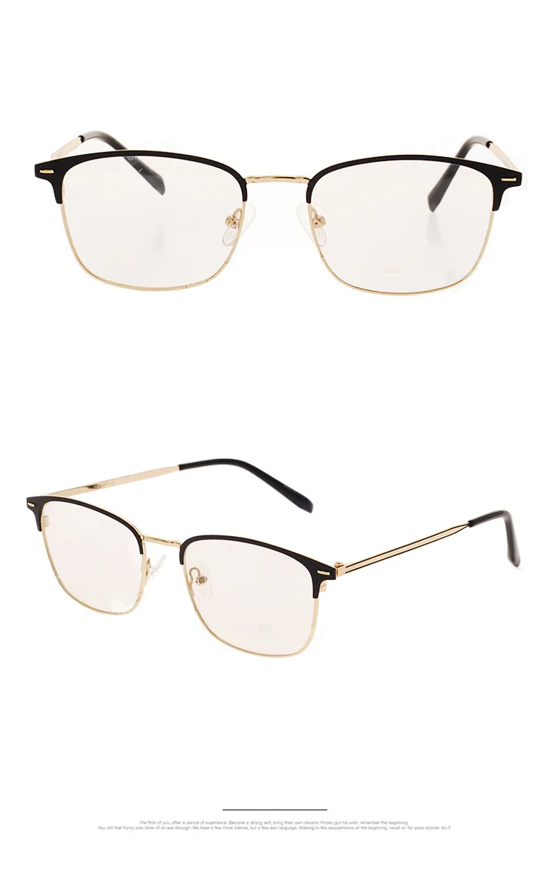 REAL Fashion Men Women Glasses Metal Classic Frame Myopic Glasses Optical Glasses Eyewear Half Frame Eyeglass Frames Unisex