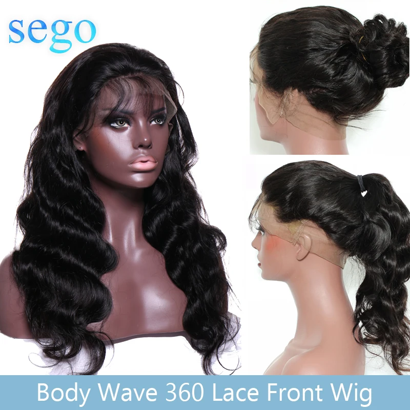 SEGO объемная волна 360 кружевных фронтальных париков бразильские человеческие