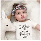 И надписью Daddy's Girl Мамины мира для маленьких девочек белая хлопковая одежда для новорожденных, боди с коротким рукавом для девочек детская одежда с фантазийным рисунком, костюм для маленьких девочек одежда для детей