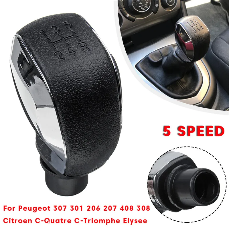 

5 Speed Gear Shift Knob Lever For Peugeot 306 307 301 206 207 408 308 508 2008 C4L C2 For Citroen C-Quatre C-Triomphe Elysee