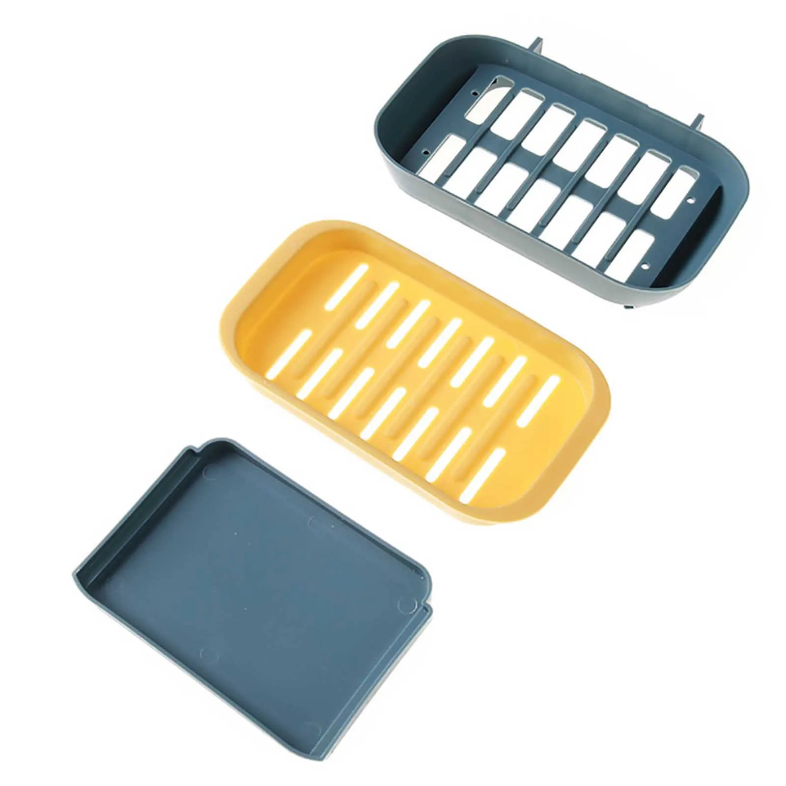 

4PCS Soap Dish Adjustable Shower Rail Soap Plates Smooth Bathroom Holder Three layers of soap and water