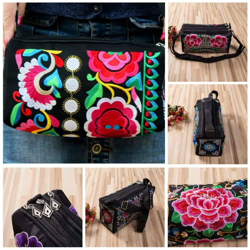 Винтажные женские сумки с вышивкой в стиле бохо через плечо цветочной этнические