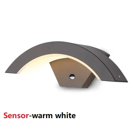SensorWarm White Moden Водонепроницаемый светодиодный бра для крыльца, настенные светильники, открытый IP65 датчик движения, лампа, ландшафтный прожектор, балкон, коридор, садовый Декор - Испускаемый цвет: SensorWarm White