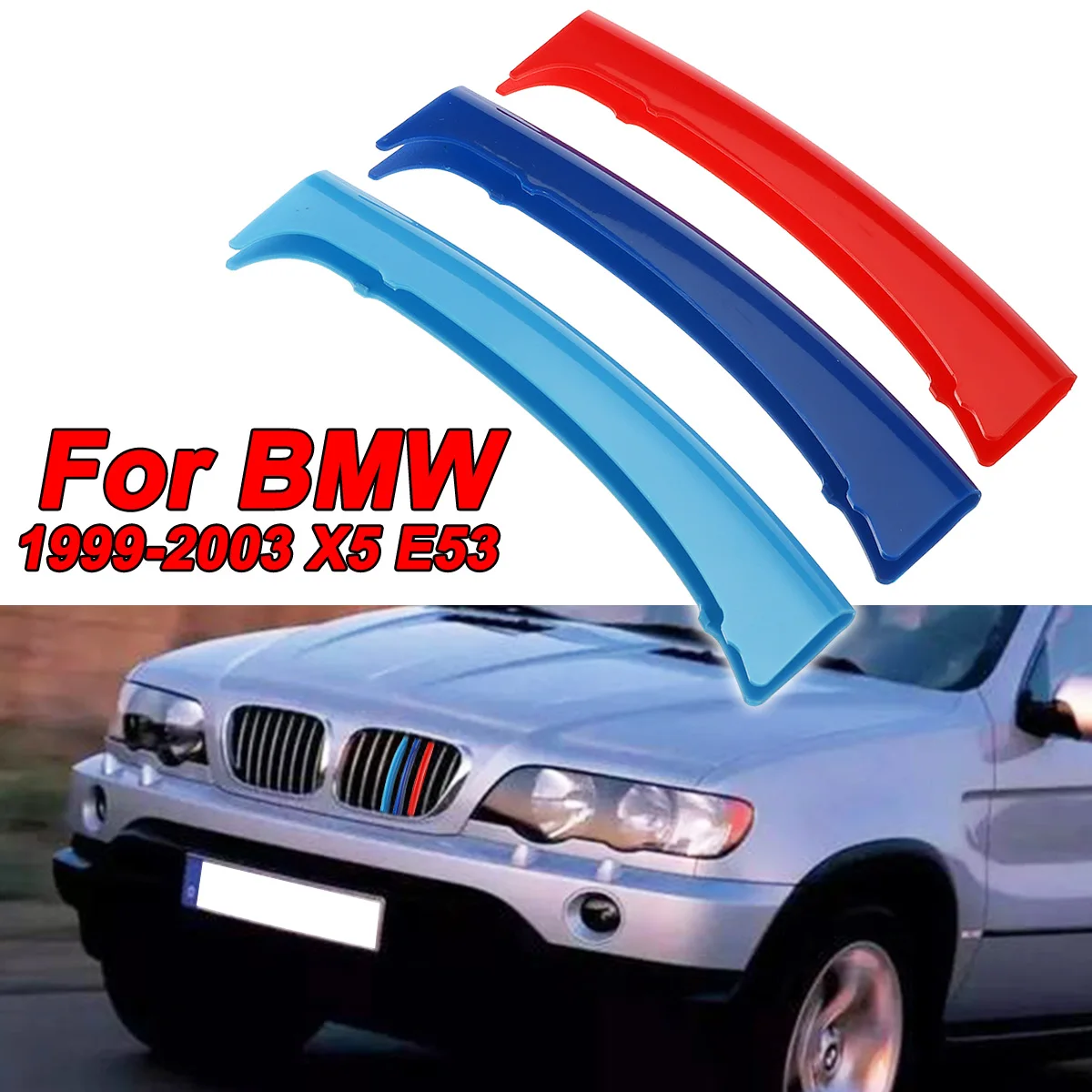 Передняя решетка гриль для почек 3 цвета Зажимная накладка M Color BMW X5 E53 99 2003 8