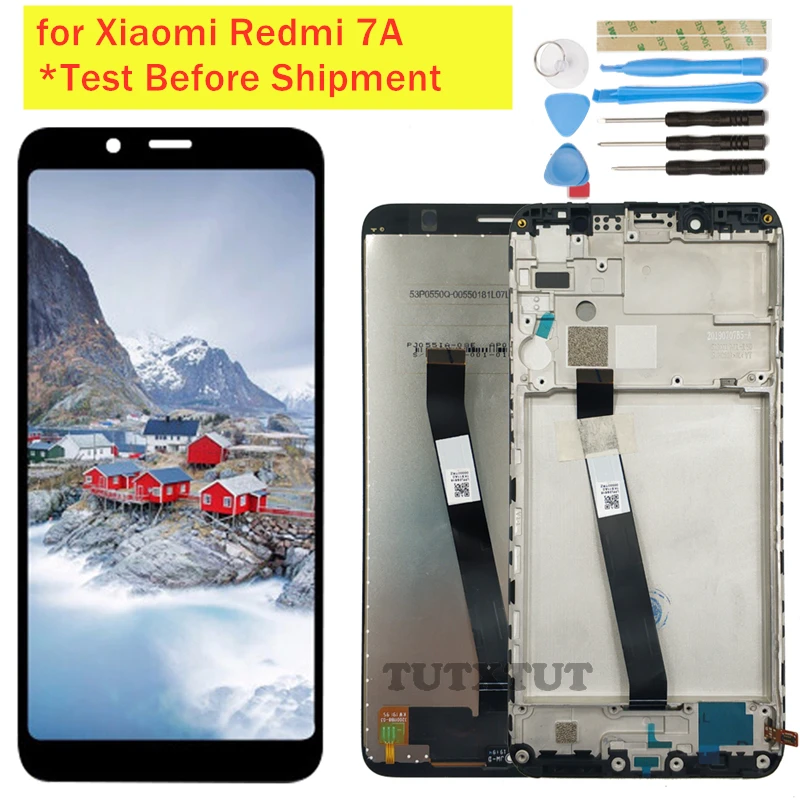 ЖК дисплей с рамкой для Xiaomi Redmi 7A сенсорный дигитайзер в сборе 8 8A запасные части