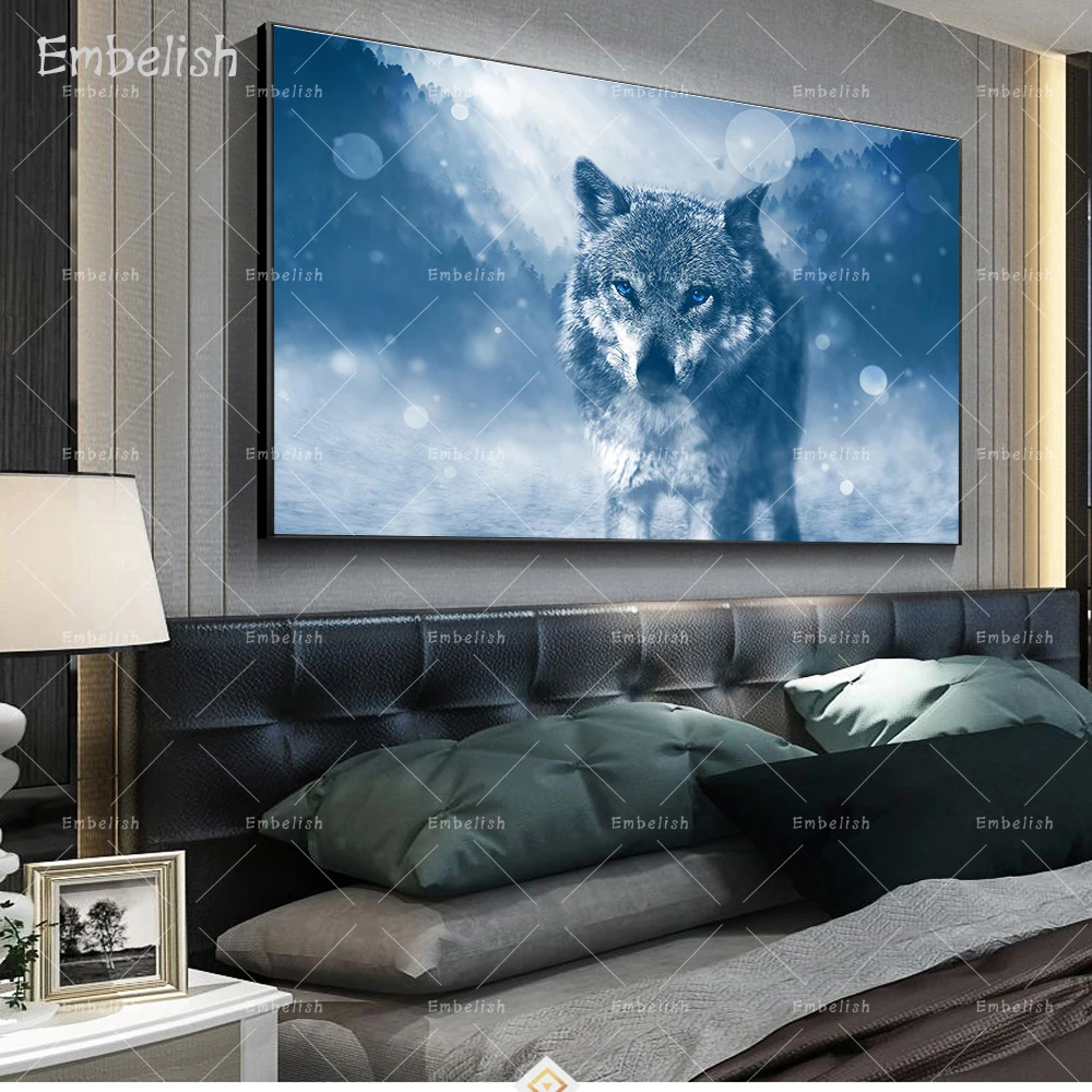 

Embelish 1 Pieces Wolf In Snow Animals Wall Art Pictures For Living Room Modern Home Decor HD Print Canvas Paintings Posters