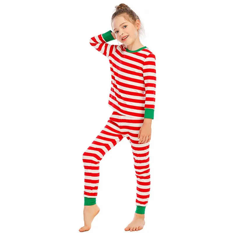 

2020 Christmas Striped Long Sleeve Trousers European And American Parent-Child Casual Home Wear Base Casual Home Wear Suit