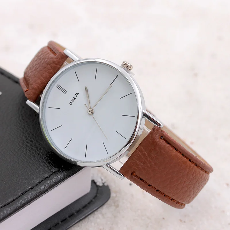 Часы наручные мужские кварцевые однотонные модные повседневные деловые