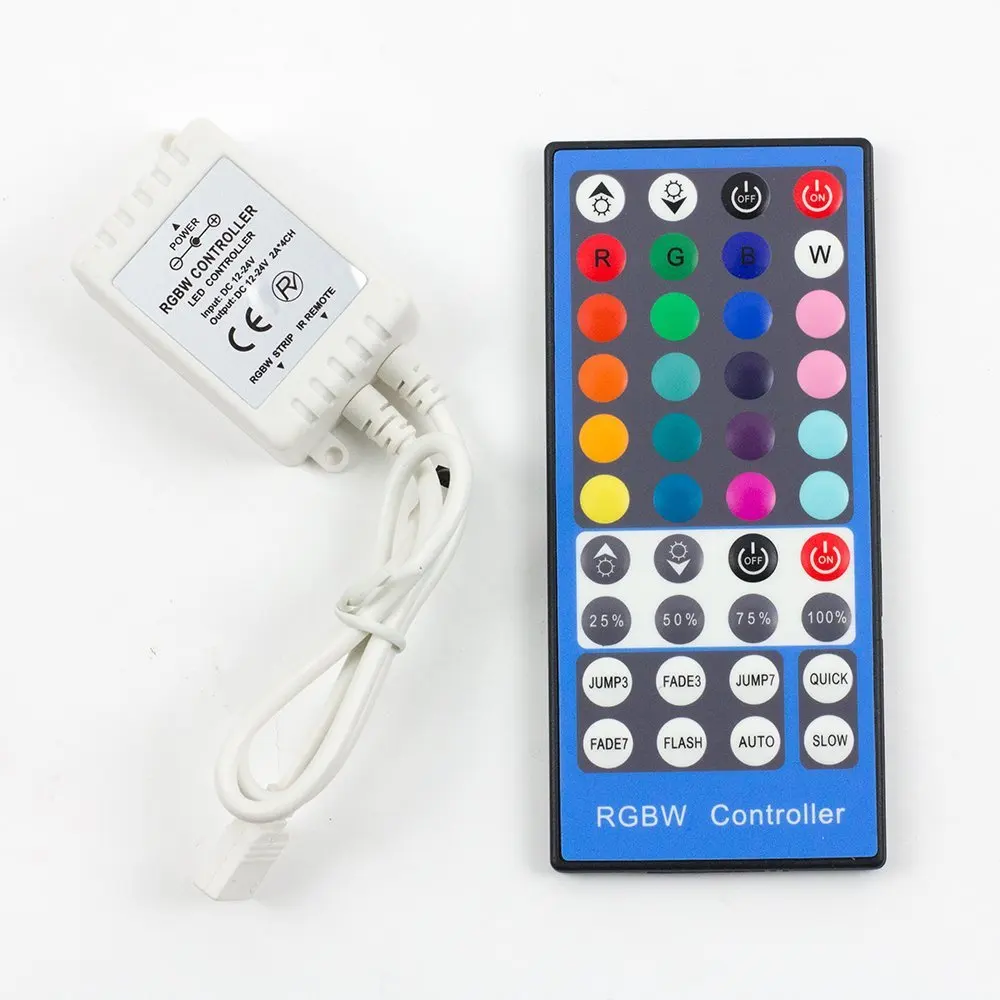 

DC12 - 24V 2A*4 Channel 40Key RGBW Led Controller Dimmer IR Remote Control For 5050 3528 RGB RGBW Led Flexible Strip Lamp