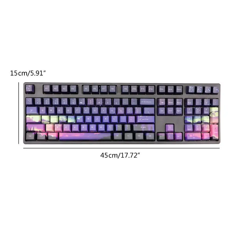 

110 Keys OEM PBT Keycaps Full Set Mechanical Keyboard Keycaps 5 Sides Dye-Sublimation Purple Dawn Light Keycaps wholesales 517