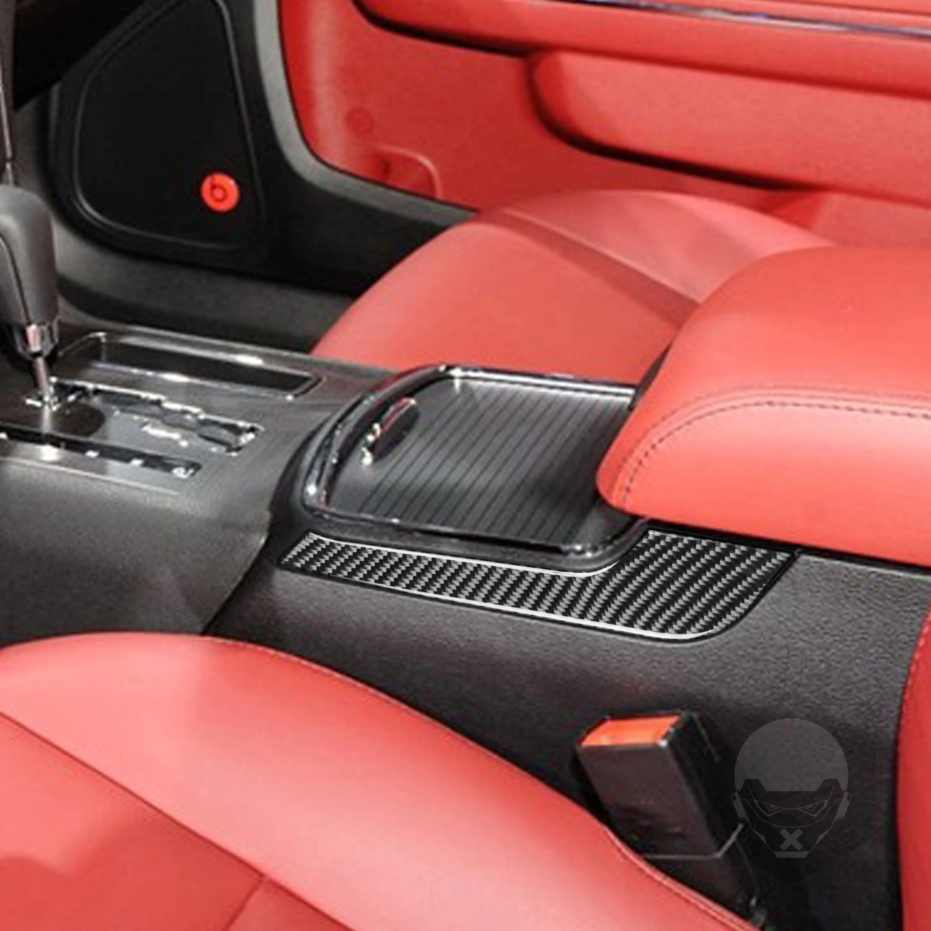 

Car Interior Decoration Carbon Fiber Stickers For 2011-2014 Dodge Charger Outer Side of Water Cup Holder Armrest Car Accessories