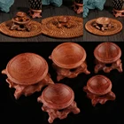 Натуральное дерево Дисплей подставка для Смола шар сфера шар камень декор миниатюрный хрустальный шар для украшения дома поставки