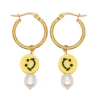 5 пар в партии, милый смайлик серьги в виде лица 2021 пресноводный жемчуг висячие серьги-капельки в виде капель с кристаллами в форме женские золотые украшения обруч летние колошения