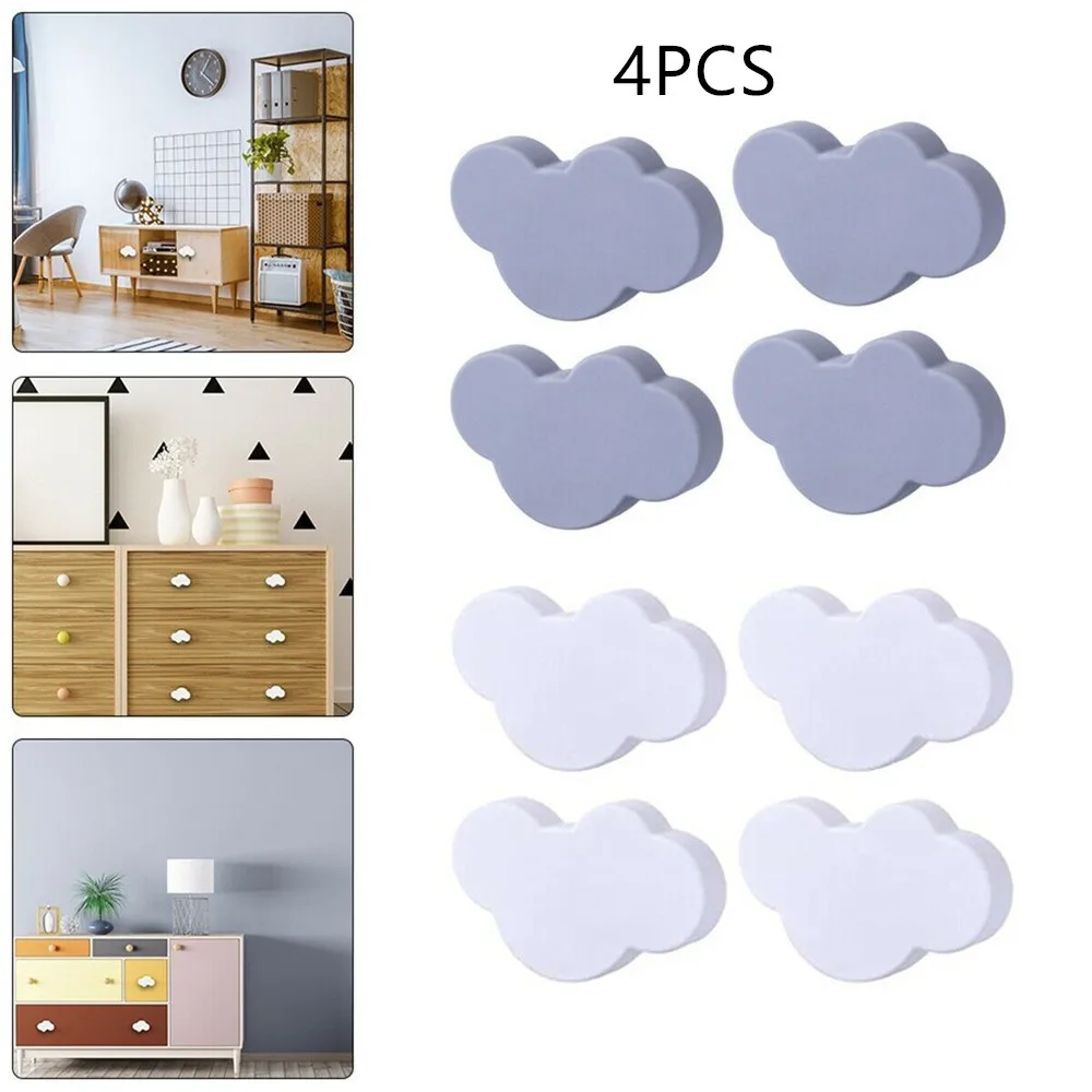 

4pcs Children Knobs Handles Pvc Cartoon Cloud Furniture Handles Cupboard Cabinets Door Knobs Kitchen Bedroom Room Accessories