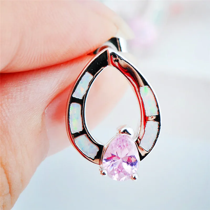 Женские серьги в стиле бохо с голубым и белым огненным опалом маленькие