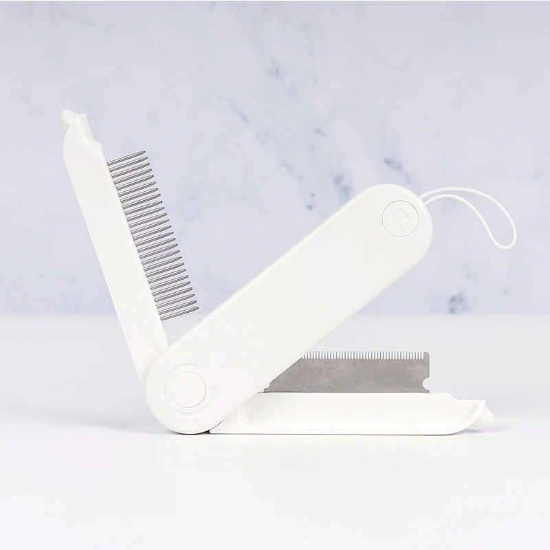 

Щетка для вычесывания домашних питомцев, расческа из нержавеющей стали с двойным разрезом для вычесывания шерсти собак и кошек