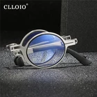 Новые круглые складные очки для чтения CLLOIO для мужчин и женщин, очки для дальнозоркости с защитой от сисветильник, портативные дизайнерские очки для чтения с чехлом