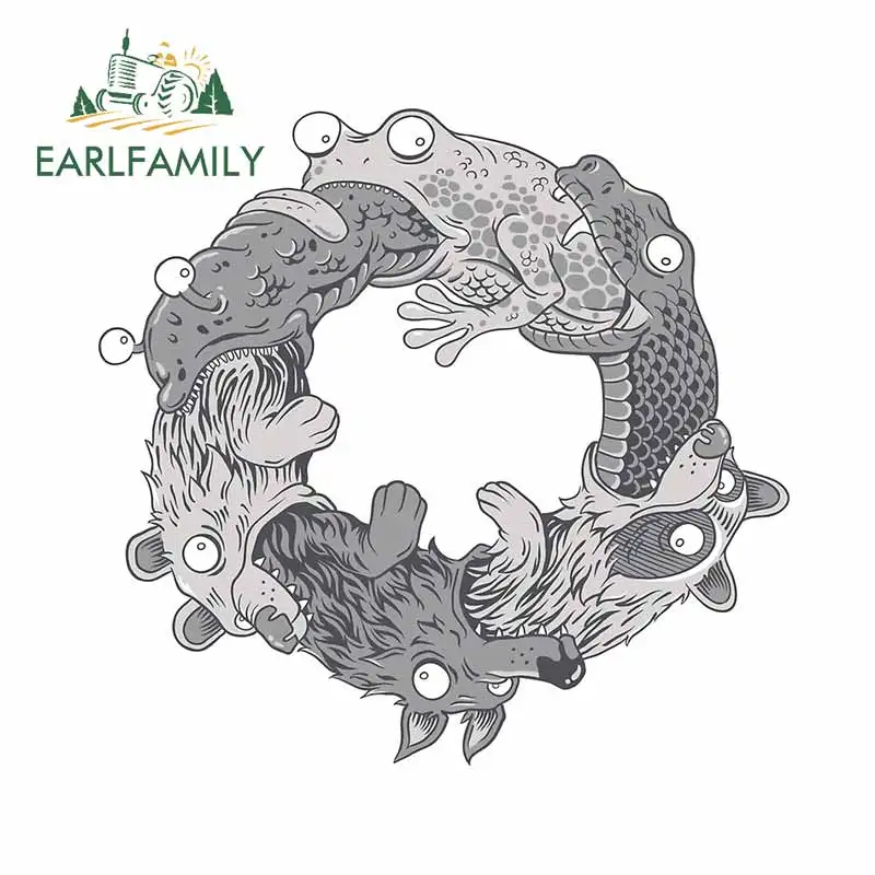 

EARLFAMILY 13 см x 12,7 см для Круг жизни рыбы RV наклейки для автомобиля мотоцикла Наклейка на ветровое стекло холодильник с рисунком Виниловая плен...