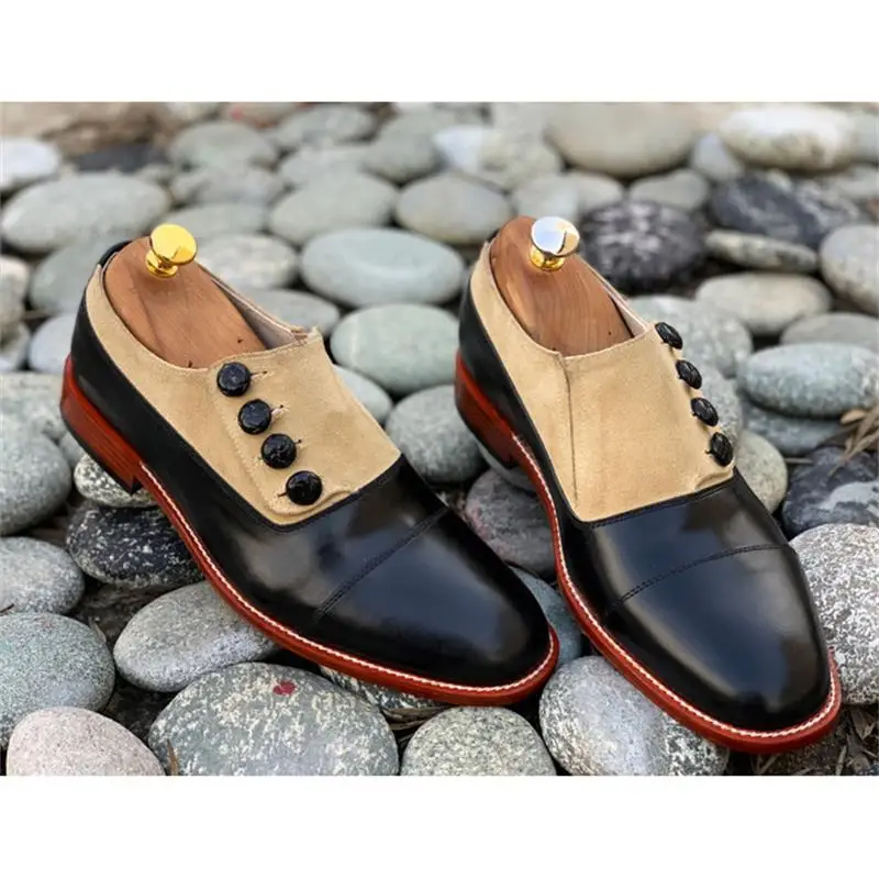 

High Quality New Fashion Men Pu Leather Buckle Business Shoe Vintage Casual Classic monk strap Shoes Zapatos De Hombre HG102