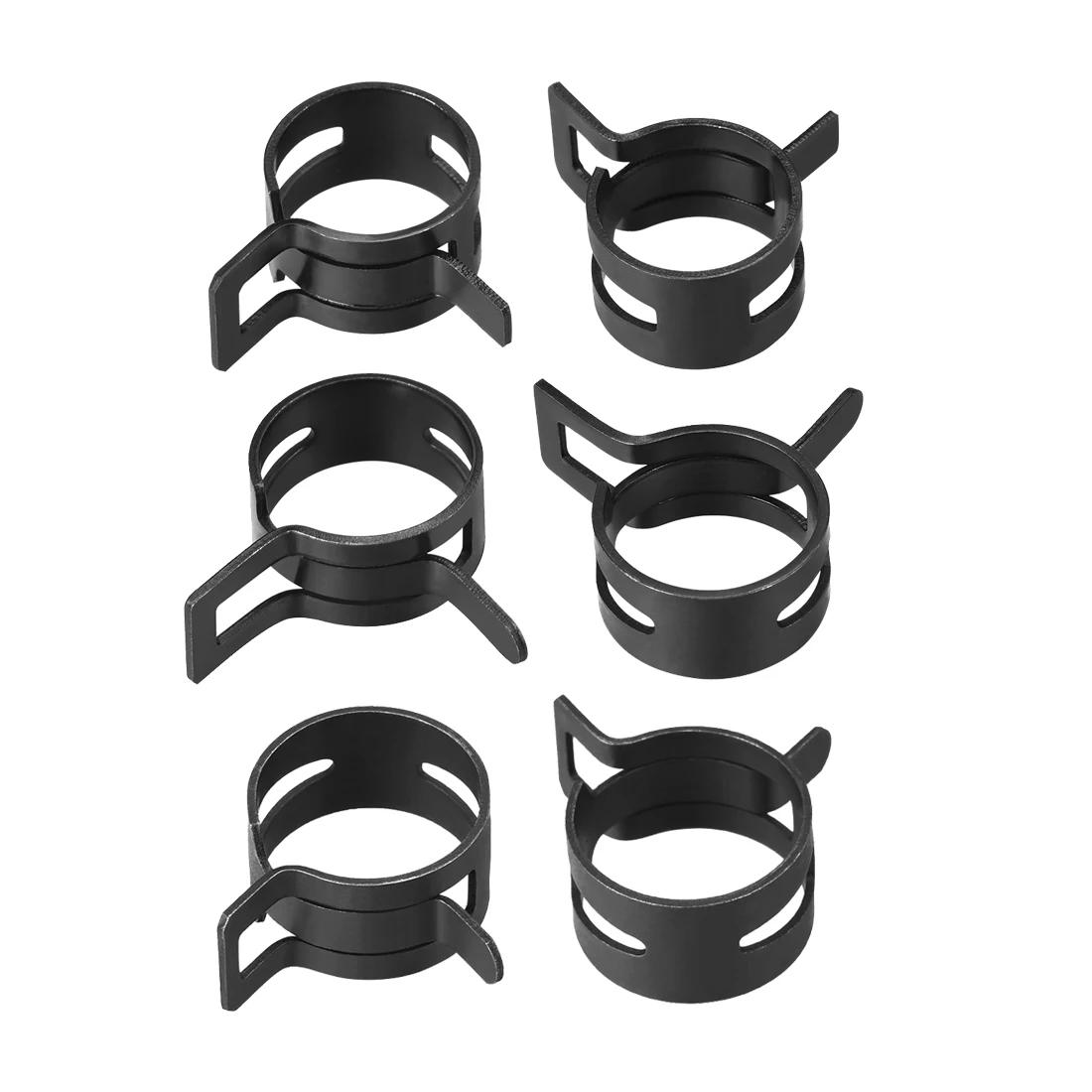 

uxcell 10/20/30Pcs Steel Band Clamp 17-22mm for Fuel Line Silicone Hose Tube Spring Clips Clamp Black Manganese Steel