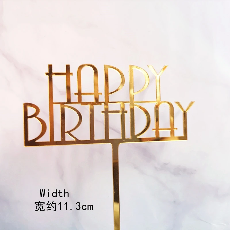 2pc birthday U Золотой серебряный черный акриловый ручной пишущий Топпер для торта «С Днем Рождения» десертное украшение для дня рождения милые подарки - Цвет: 2pc birthday U