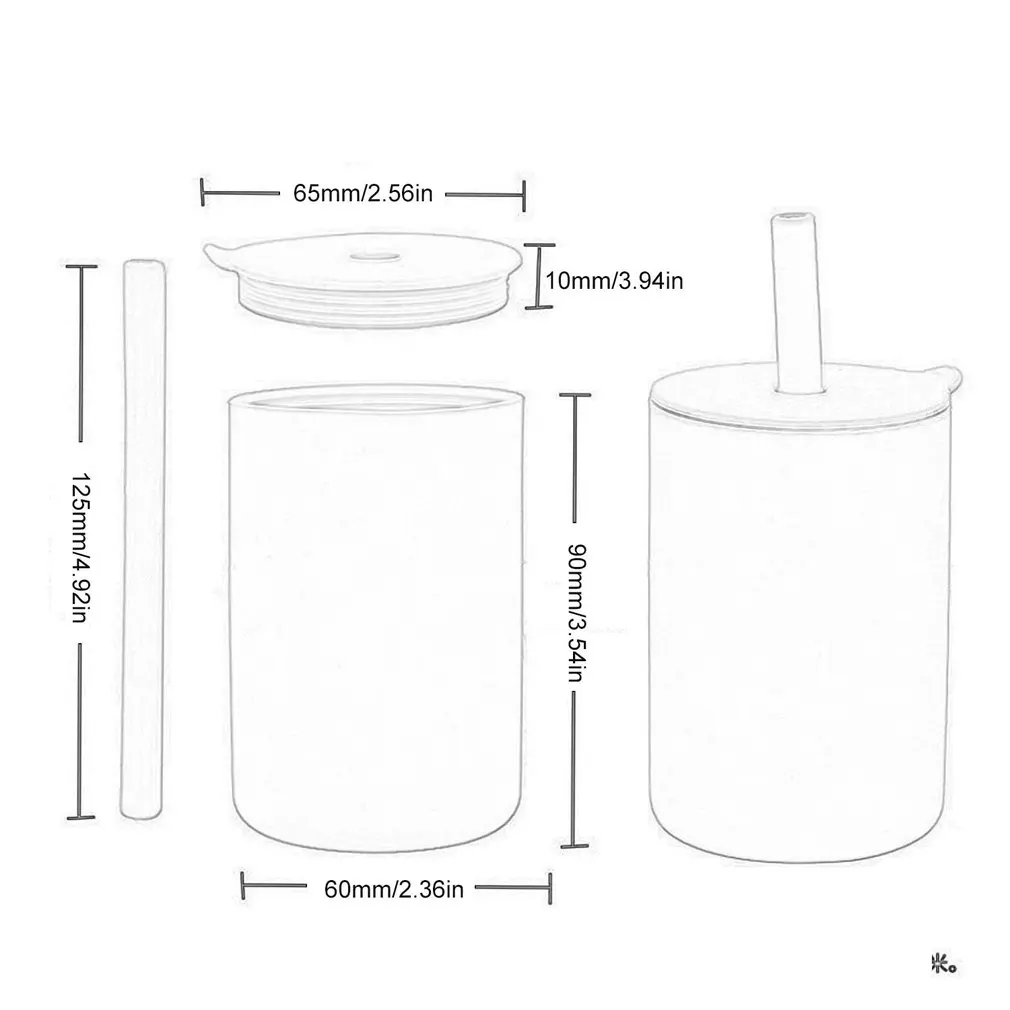 

Kids Silicone Water Cup Feeding Cup BPA Free Kids Learning Drinkware Children's Soft Straw Cups With Lid