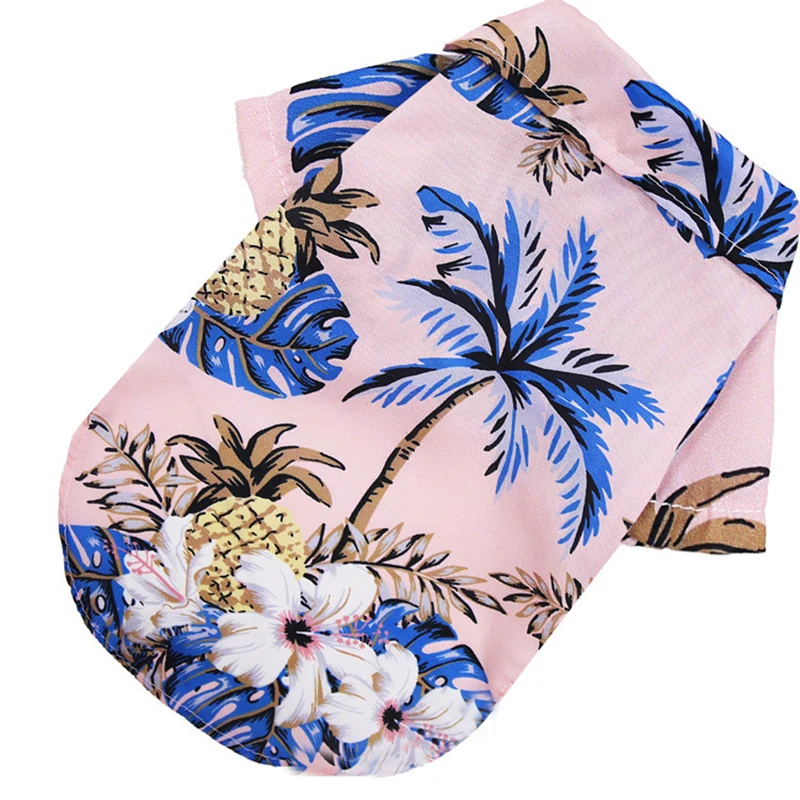 

2021 NEW Dog Shirts Clothes Summer Beach Clothes Vest Pet Clothing Floral T-Shirt Hawaiian For Small Large Cat Dog Chihuahua