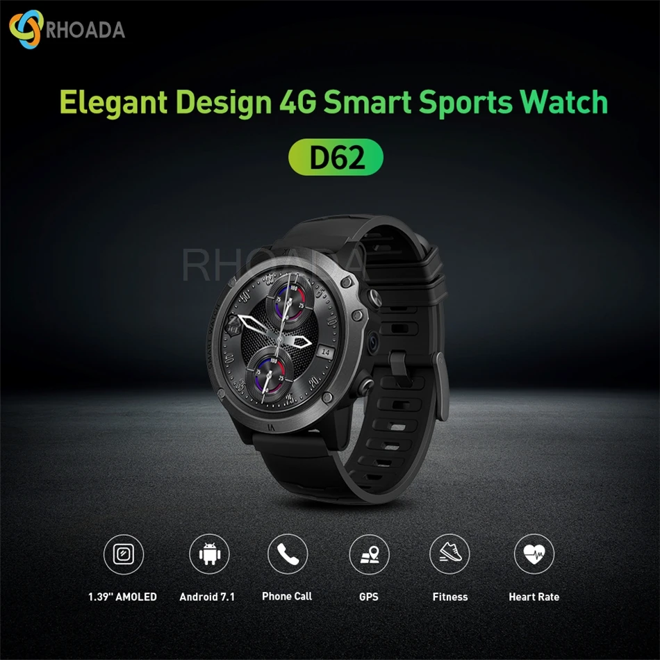 RHOADA D62 4G Смарт-часы Android OS RAM1GB rom 16GB Bluetooth 4,0 Nano SIM часы для звонков сердечного ритма IPX5 smartwatch глобальная версия