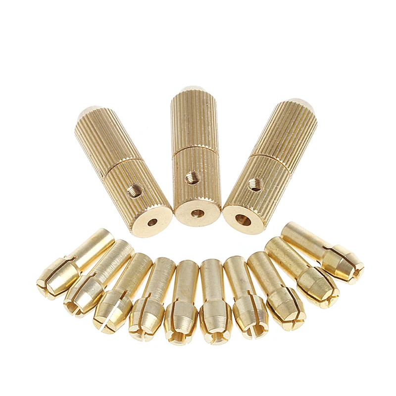 

3+10Pcs 0.5-3.2mm Micro Twist Hand Drill Kit Chuck Electric Drill Bit Collet Drop Ship