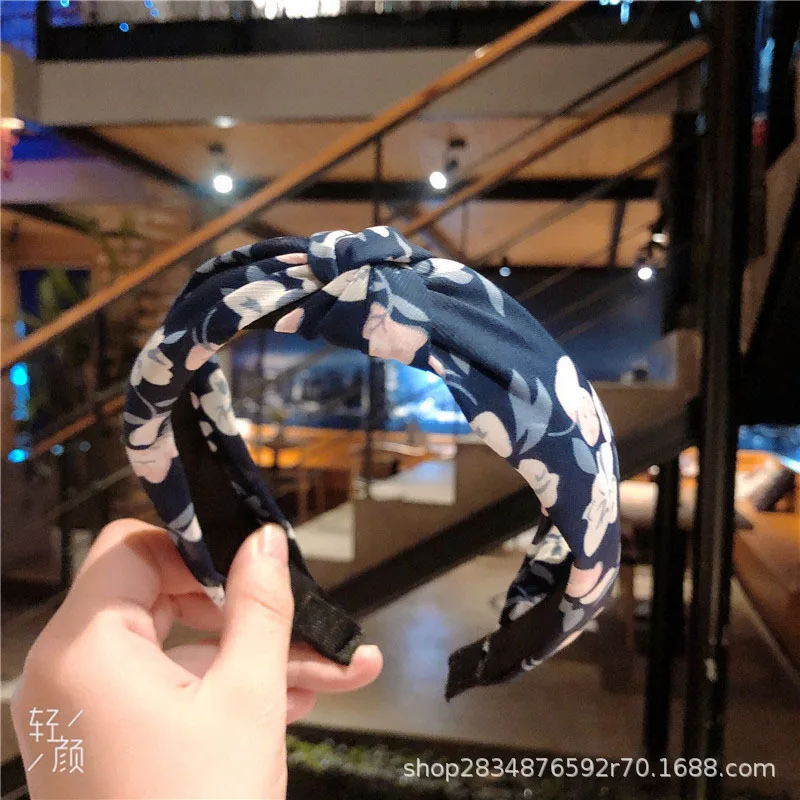 

Fashion Solid Color Headband Knot Hair Hoop for Women Flower Cross Girls Hairband Make Up Hair Accessories FG103