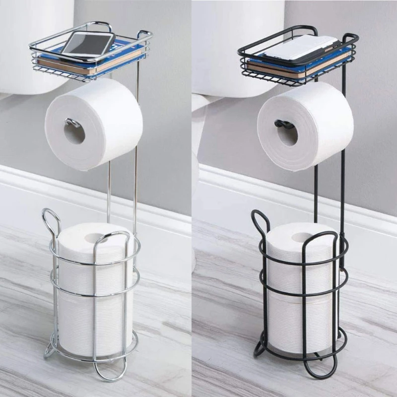 

Toilet Paper Holder Stand Upgrade Free Standing Bathroom Toilet Tissue Holders