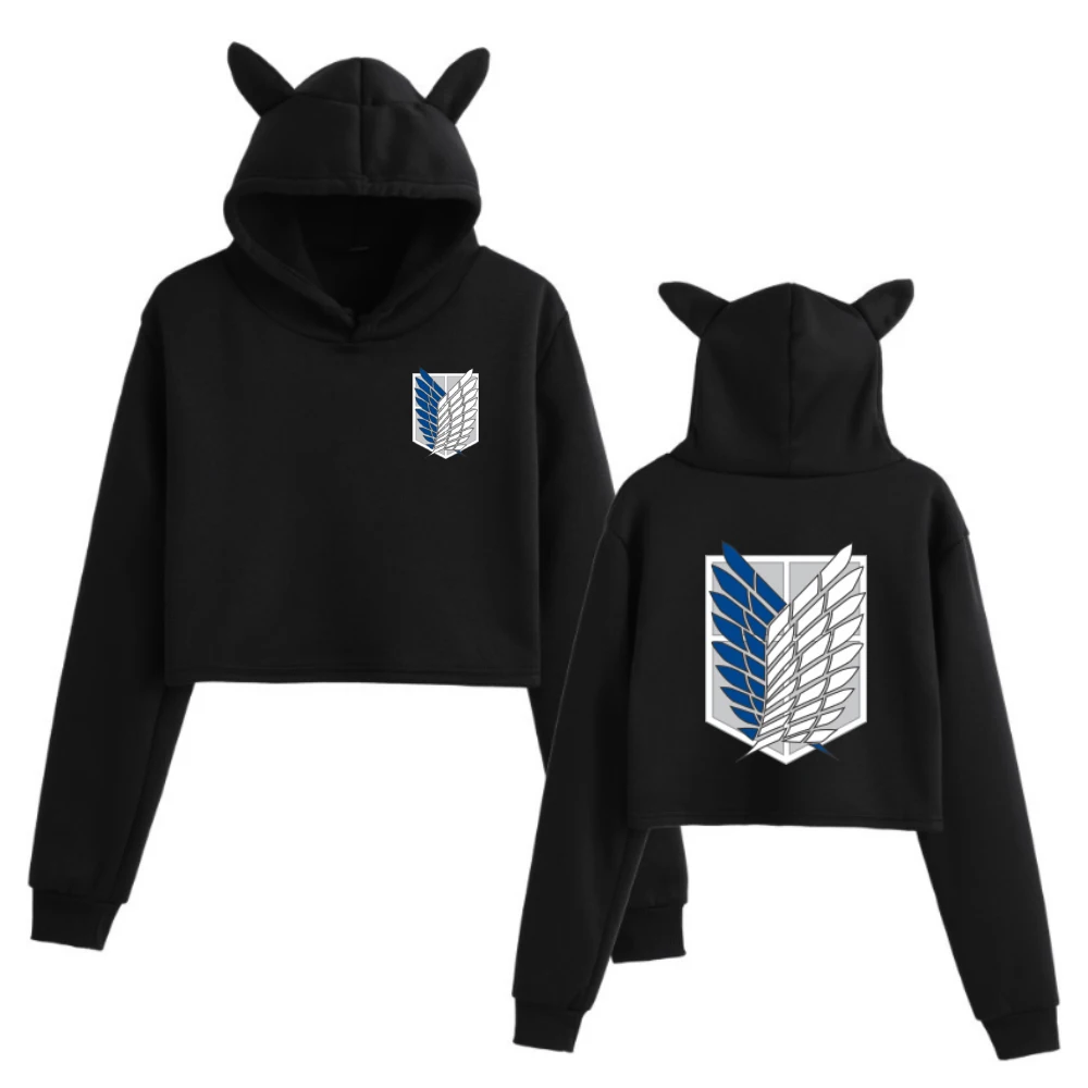 

Anime Attack on Titan Logo Hoodie Fashion Pullovers Tops Cute Casual Loose Woman Sweatshirt