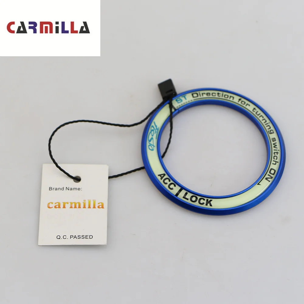 Carmilla нержавеющая сталь Автомобильный ключ зажигания кольцо круг накладка наклейки для Ford Fiesta ST MK7 2009- аксессуары
