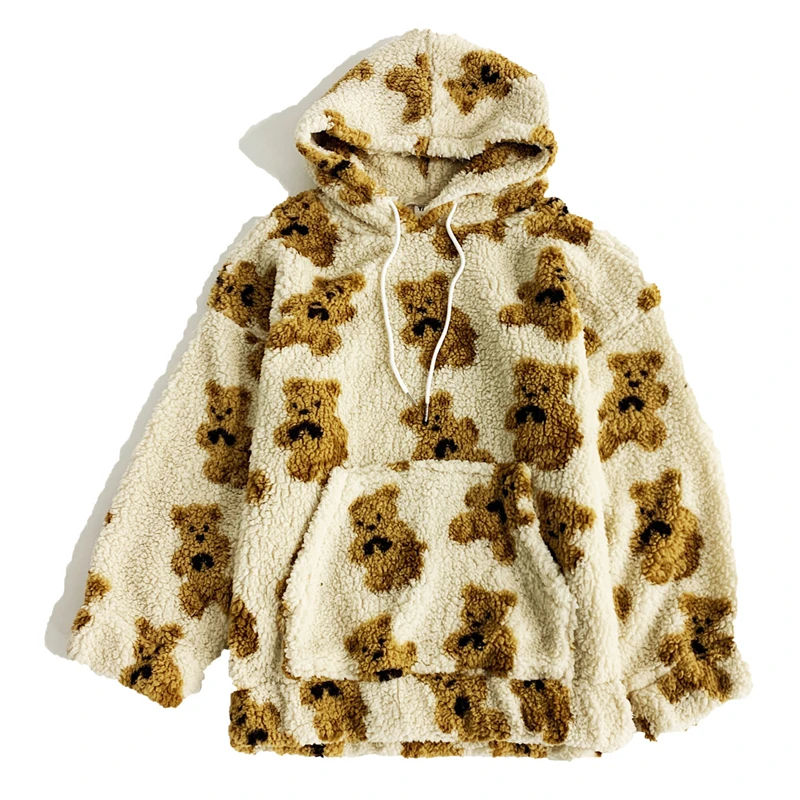 

Autumn Winter Coats Men Plus Velvet thick Hoodies New Korean fashion Loose Warm Lamb Wool Couple Casual Oversized Sweatshirts