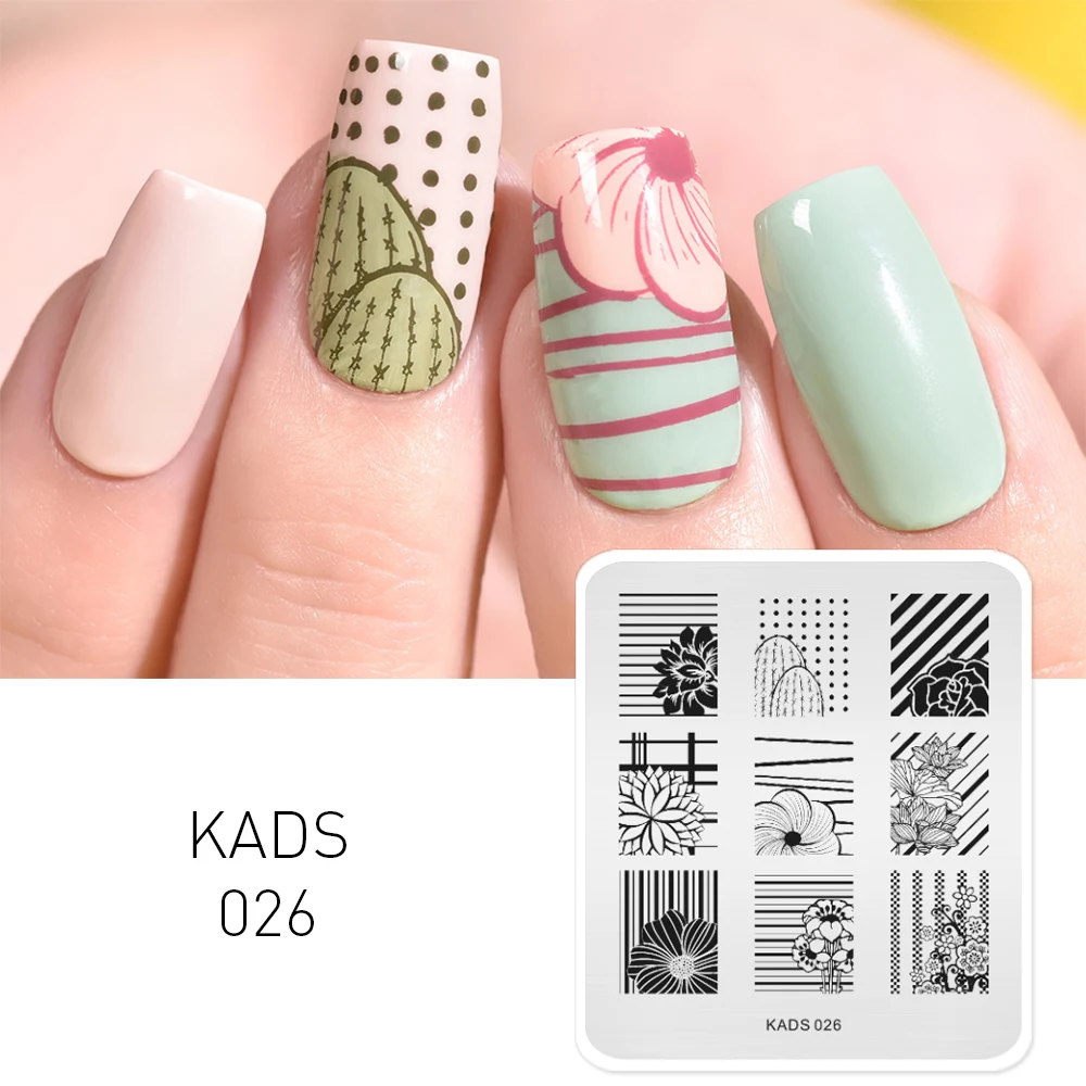KADS Новое поступление пластины для стемпинга ногтей печати на ногтях шаблон