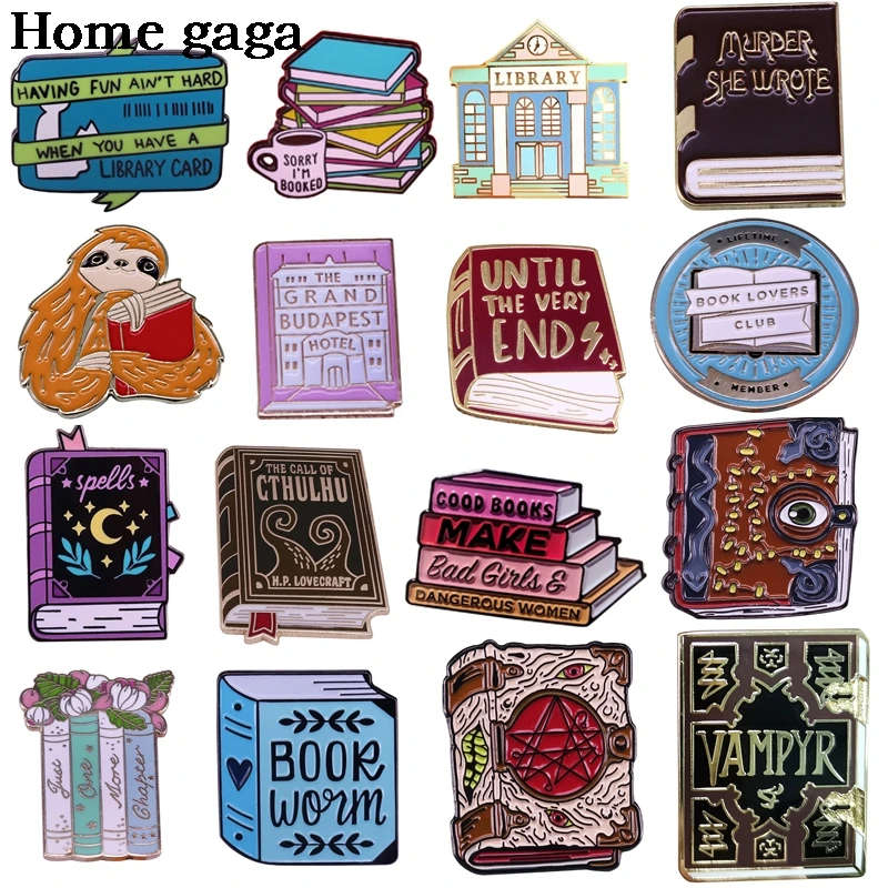 

DB331 Homegaga Book Cartoon Decoration Metal Brooches Icon Clothes Lapel Pin Badge Jewelry Gift Metal Pins For Clothes Brooch