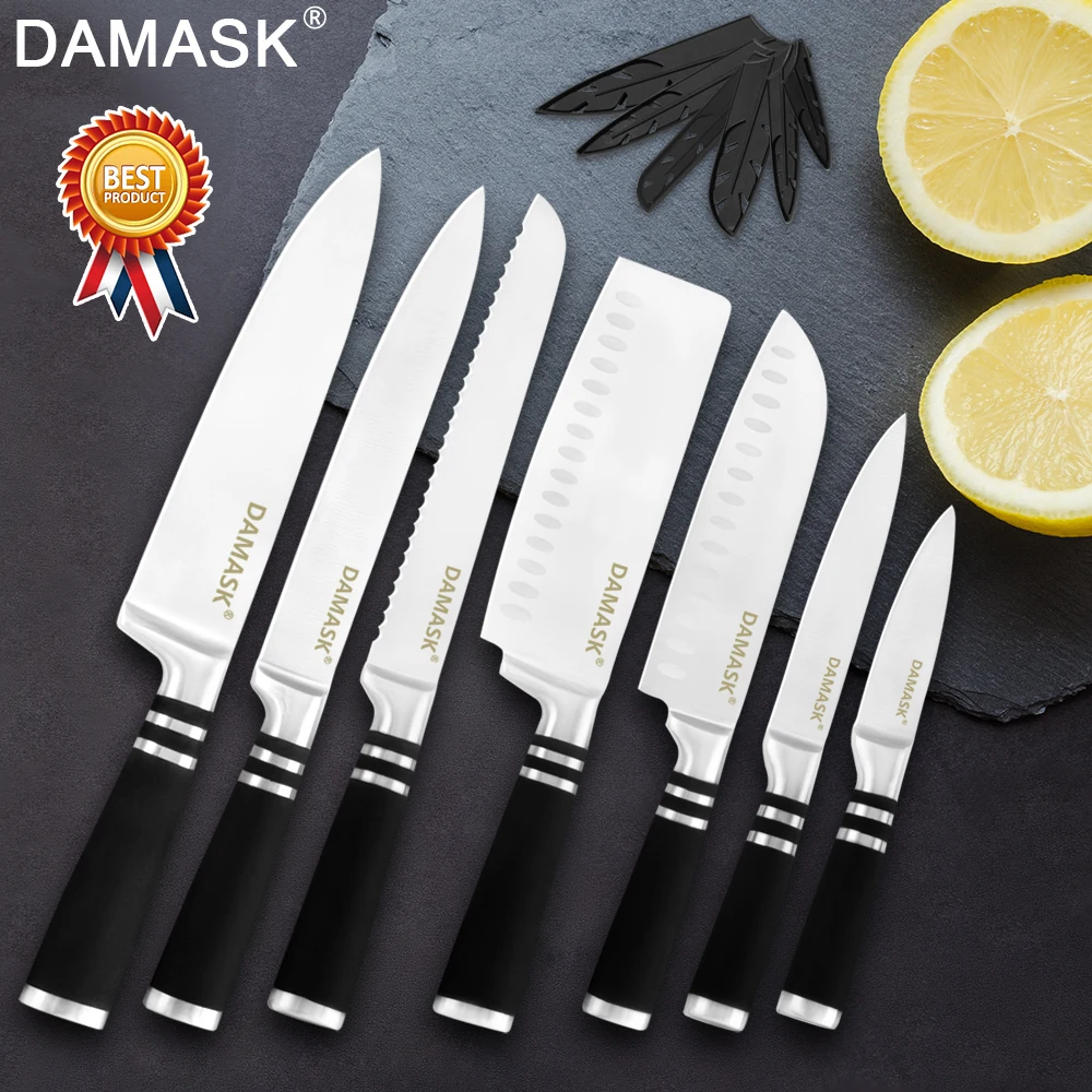 Набор кухонных ножей Damask 3Cr14 из нержавеющей стали горячая Распродажа хорошее