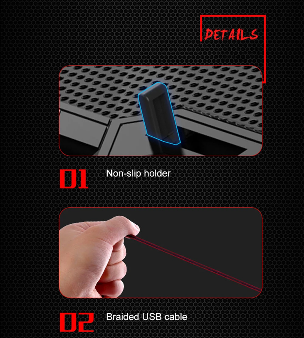 Подставка-Кулер для ноутбука 14-17 дюймов с 6 вентиляторами 2 USB-порта со