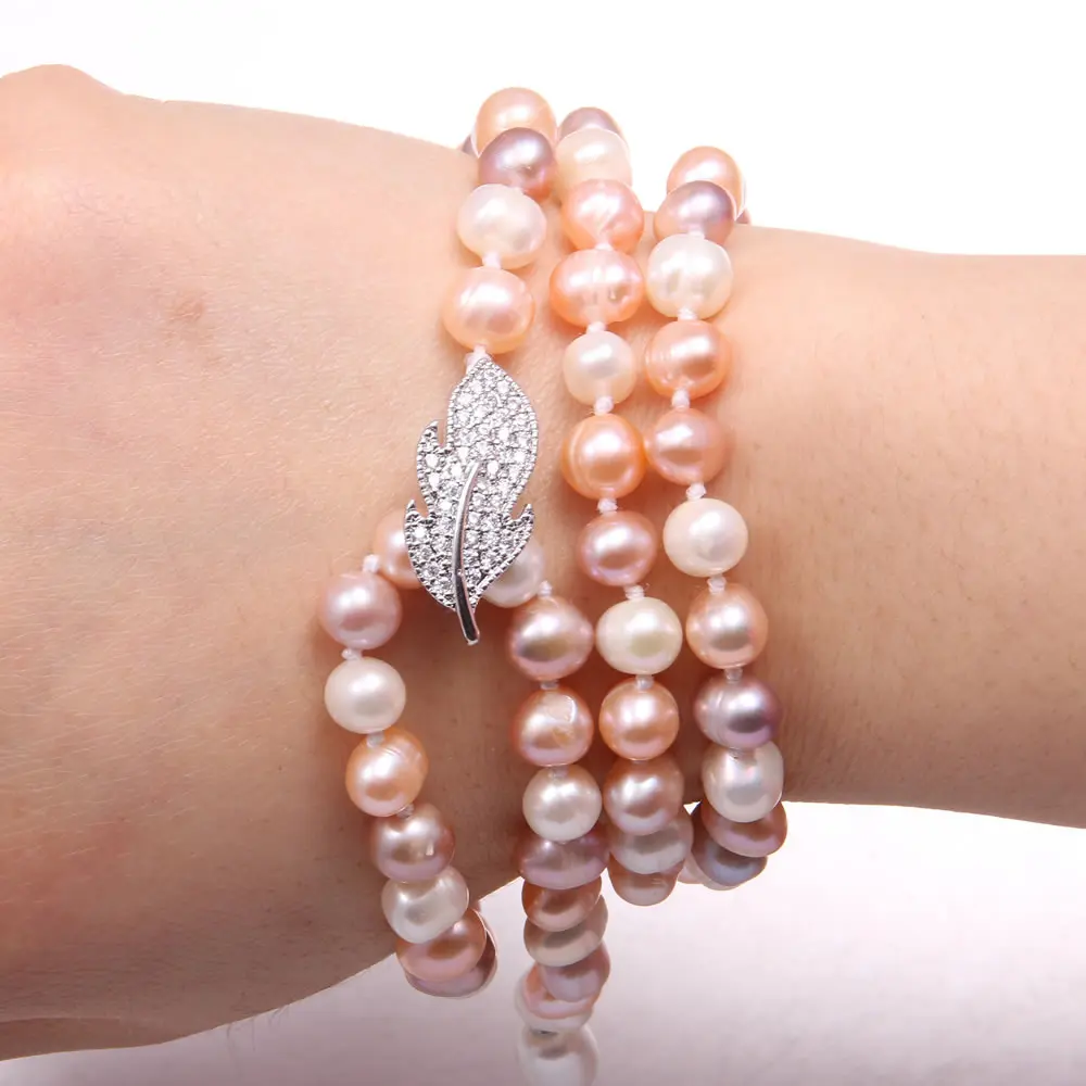 

Natural Freshwater Potato-shaped Pearl 8-9 Mm Necklace For Elegant Women Wedding Dress Gift