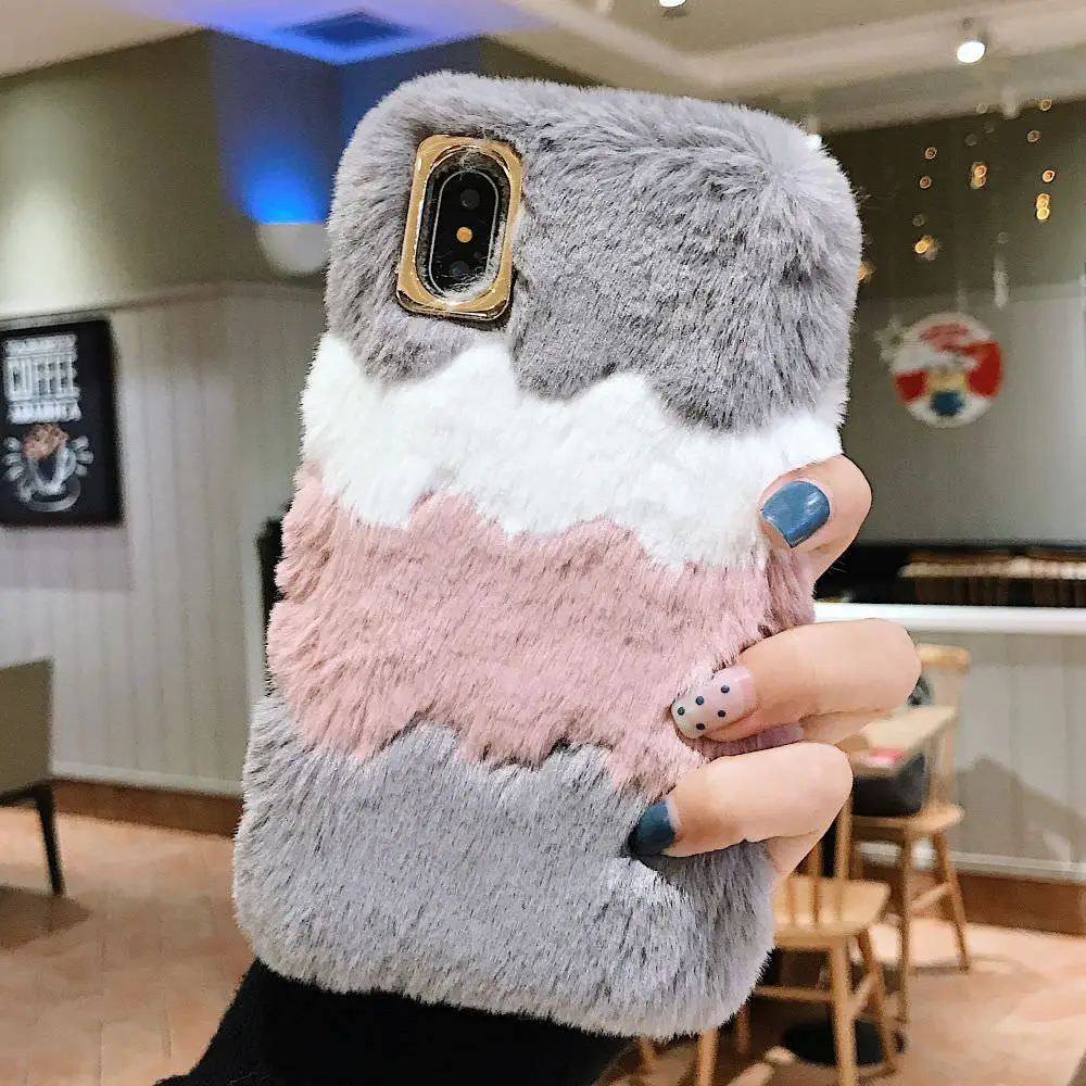 L-FADNUT роскошный элегантный меховой чехол для huawei P20 Lite чехол милый плюшевый силиконовый мягкий ТПУ чехол для huawei P30 mate 20 Pro Coque