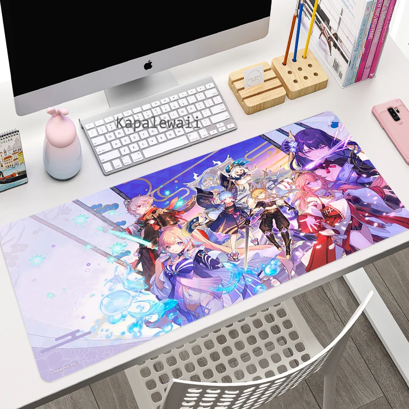 genshin impact mouse pad anime large gamer pc gaming accessories mousepad keyboard laptop computer speed mice mouse desk mat free global shipping