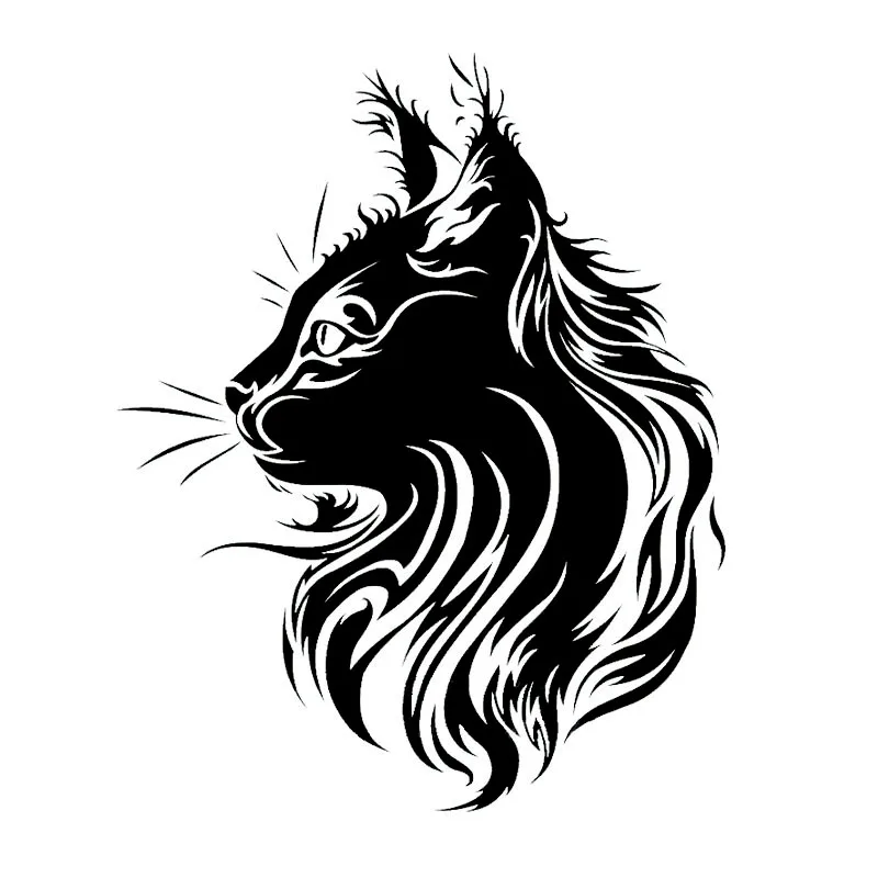 

17*21CM Creative Pet Cat Car Sticker Vinyl Fation Personality Animal Car Styling Stickers Black/Silver S1-0090