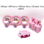 44 шт., одноразовые тарелки для детского дня рождения