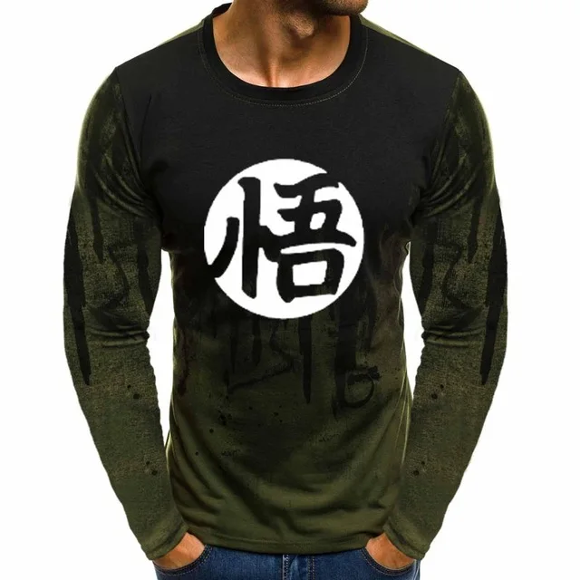 Аниме Dragon Ball Мужской пуловер с круглым вырезом и градиентом Гоку Повседневная