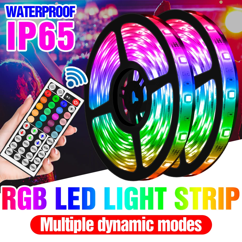 

RGB Light Strip LED BackLight Tape 12V Ribbon LED Lamp 5M 10M 15M 20M Waterproof Flexible RGB 5050 LED Light For Room Decoration