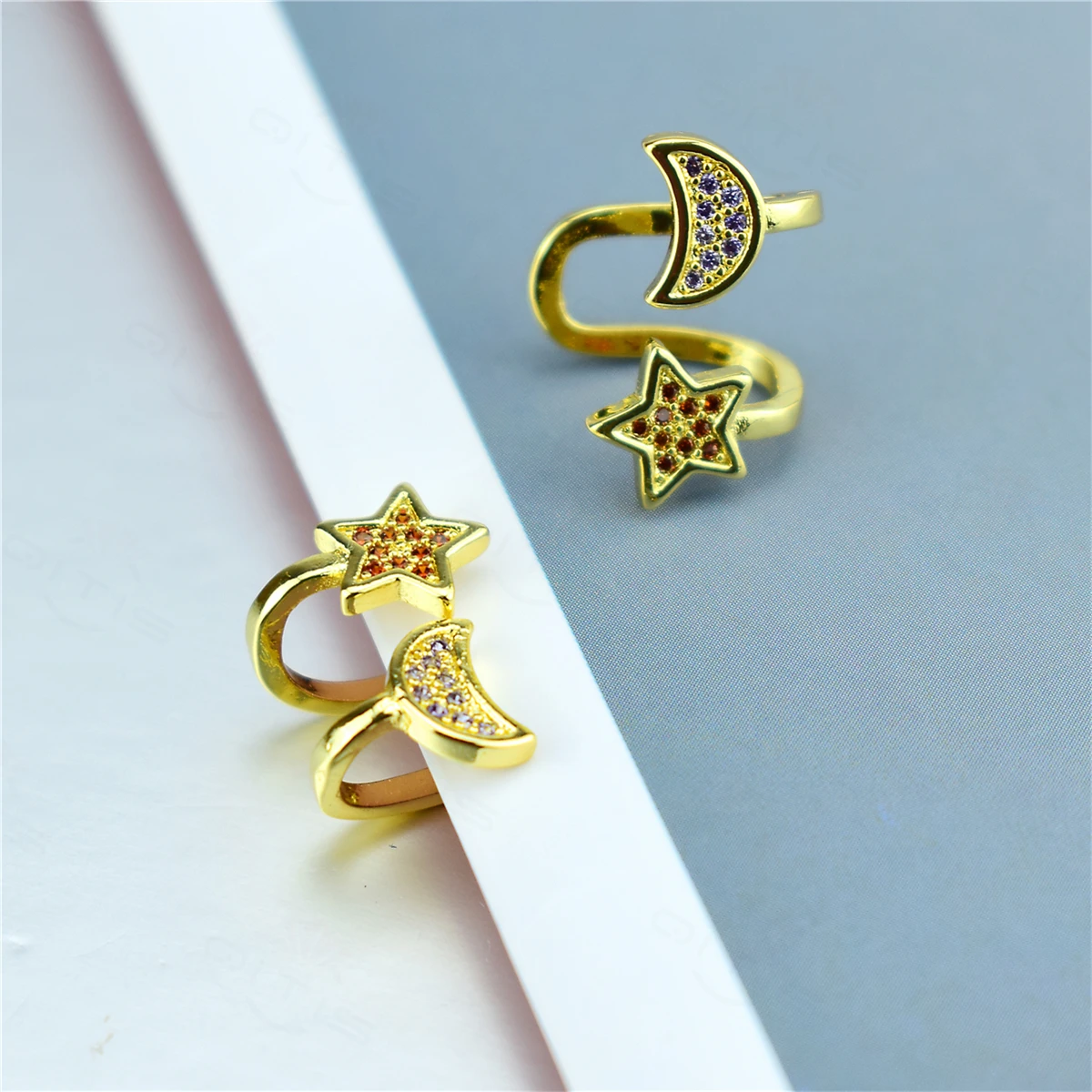 Женские золотые Цвет звёздные серьги для женщин Micro Pave CZ Циркон поддельный