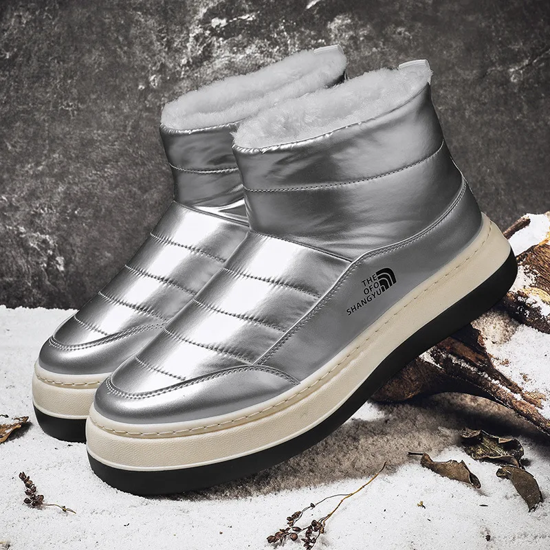 

Модные зимние ботинки для мужчин, мужская обувь из пуховой и пуховой ткани, зимние ботинки, холодная и теплая обувь, мужские ботинки.